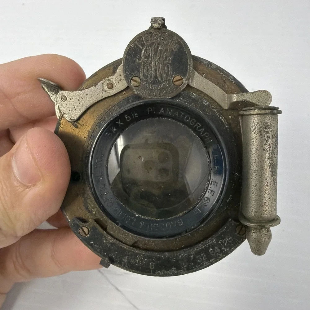 Bausch & Lomb f/8 6-3/4in Lens In Kodak Ball Bearing Shutter 1913 Vintage Parts